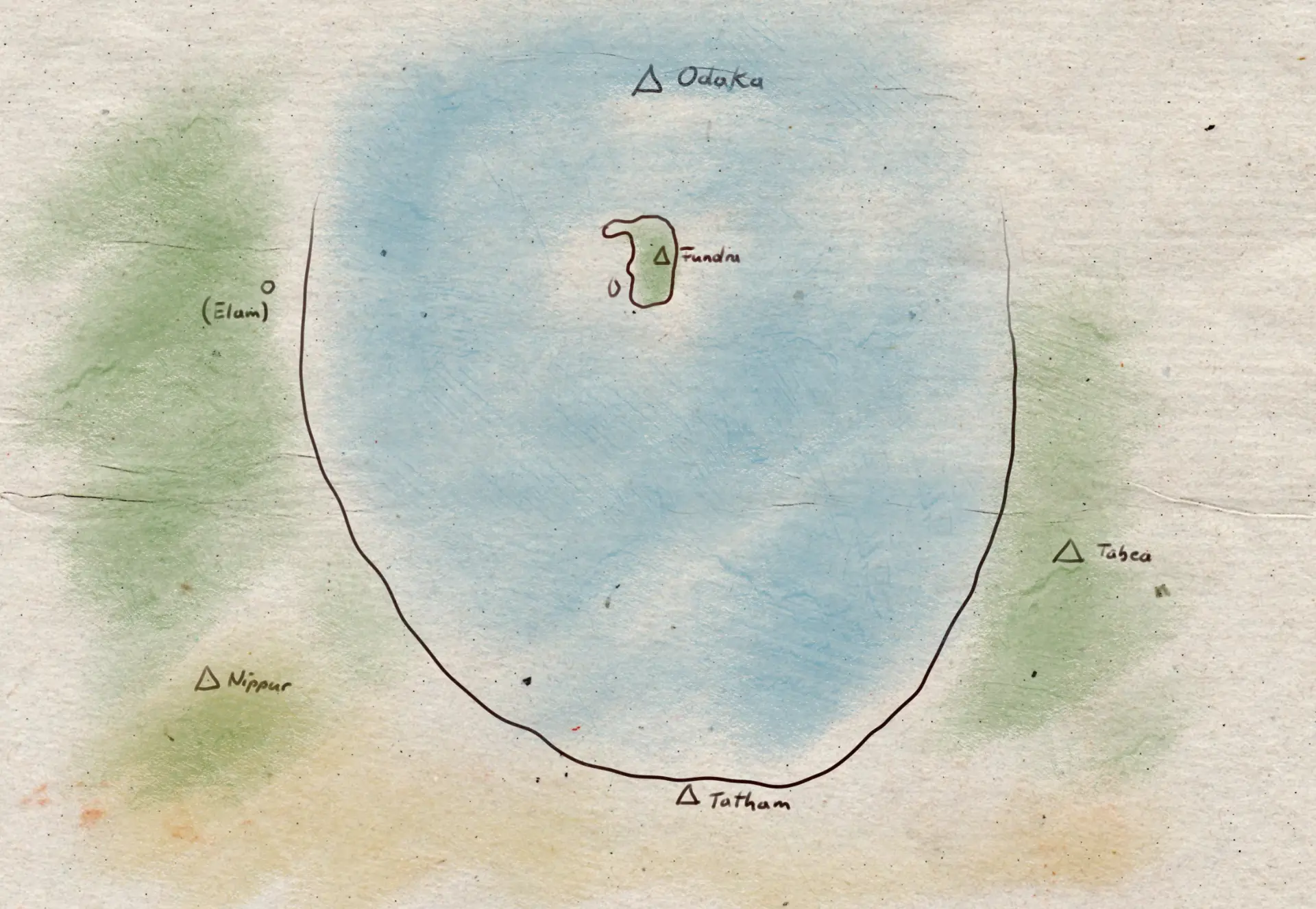 Skizze Karte - Dreieckige Städte